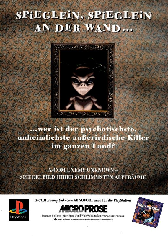 X-COM: UFO Defense Magazine Advertisement (Magazine Advertisements): Video Games (Germany), Issue 02/1996
