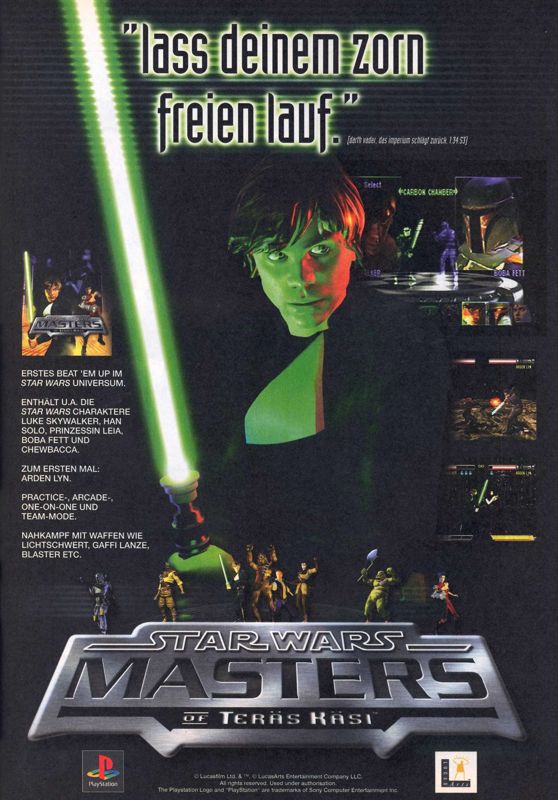 Star Wars: Masters of Teräs Käsi Magazine Advertisement (Magazine Advertisements): Video Games (Germany), Issue 05/1998