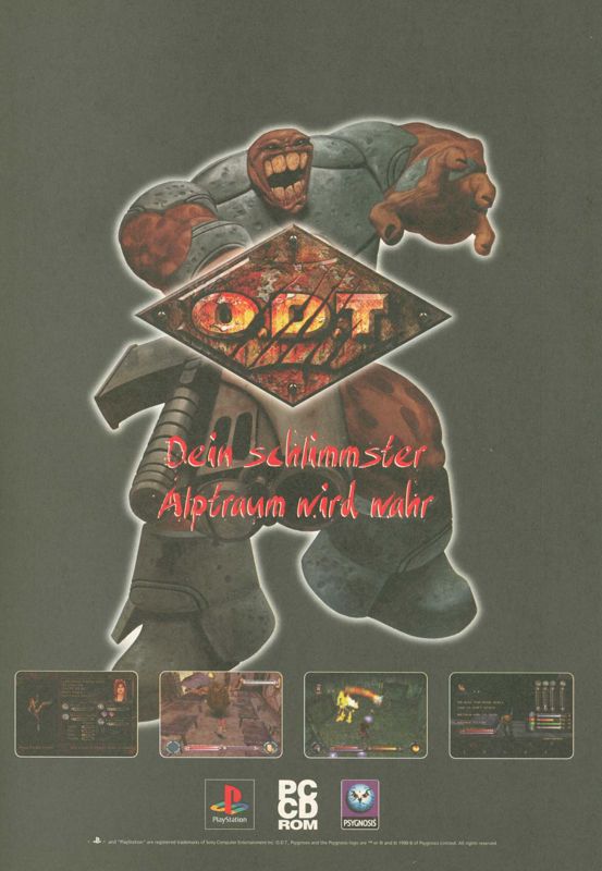 O.D.T.: Escape... or Die Trying Magazine Advertisement (Magazine Advertisements): Video Games (Germany), Issue 09/1998