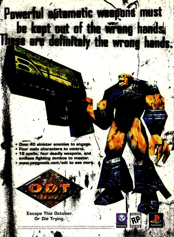 O.D.T.: Escape... or Die Trying Magazine Advertisement (Magazine Advertisements): Next Generation (U.S.) Issue #44 (August 1998)