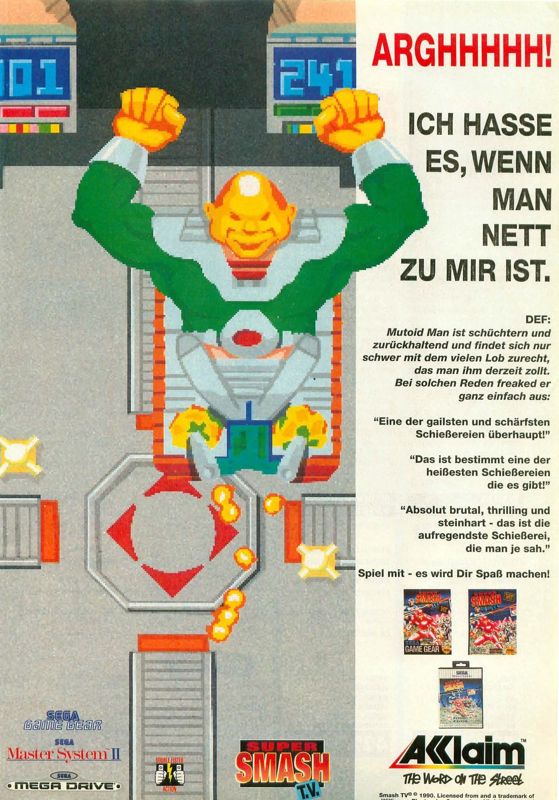 Smash T.V. Magazine Advertisement (Magazine Advertisements): Video Games (Germany), Issue 10/1992