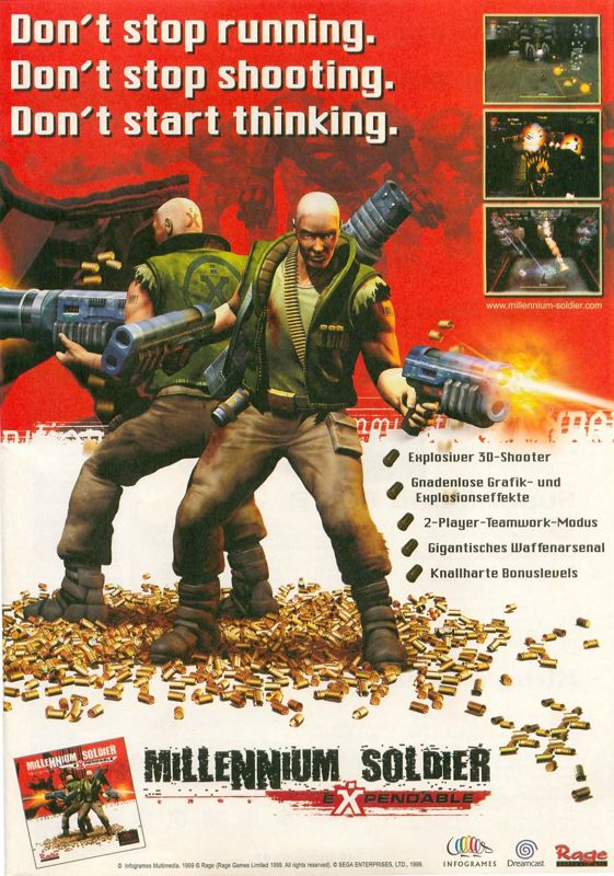 Expendable Magazine Advertisement (Magazine Advertisements): Video Games (Germany), Issue 10/1999