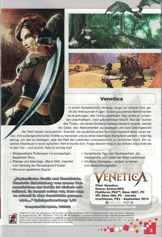 Venetica Catalogue (Catalogue Advertisements): dtp entertainment AG Catalog, 2010/2011