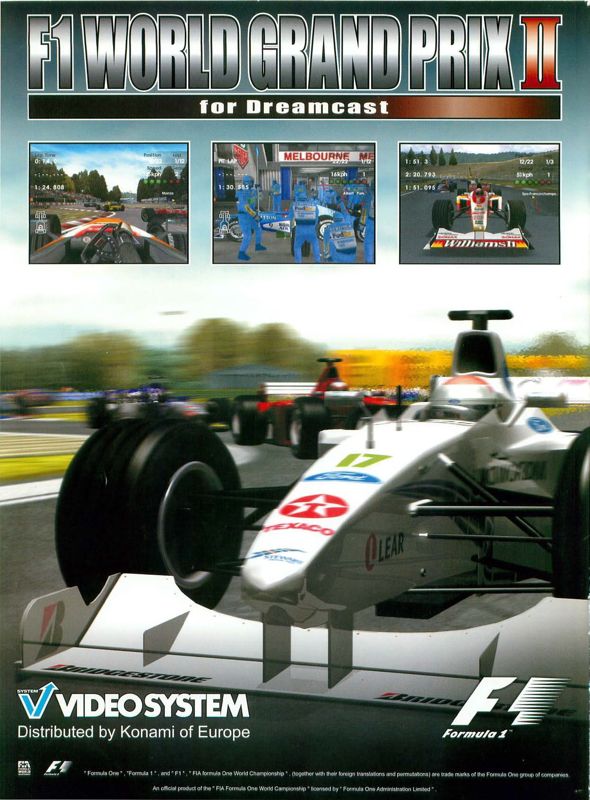 F1 World Grand Prix II Magazine Advertisement (Magazine Advertisements): Video Games (Germany), Issue 11/2000