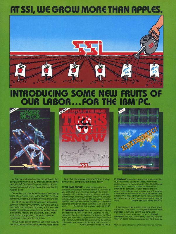 The Warp Factor Magazine Advertisement (Magazine Advertisements): Computer Gaming World (US), Vol. 3 No. 1 (January - February 1983)