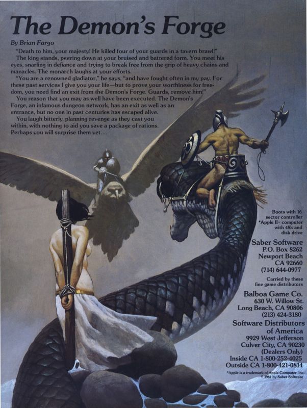 The Demon's Forge Magazine Advertisement (Magazine Advertisements): Computer Gaming World (US), Vol. 2 No. 5 (September - October 1982)