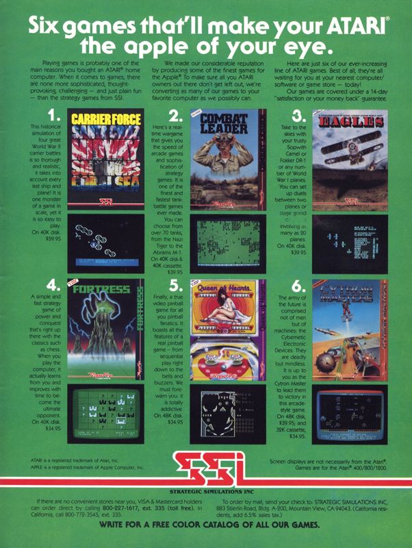 Carrier Force Magazine Advertisement (Magazine Advertisements): Computer Gaming World (US), Vol. 3 No. 6 (December 1983)