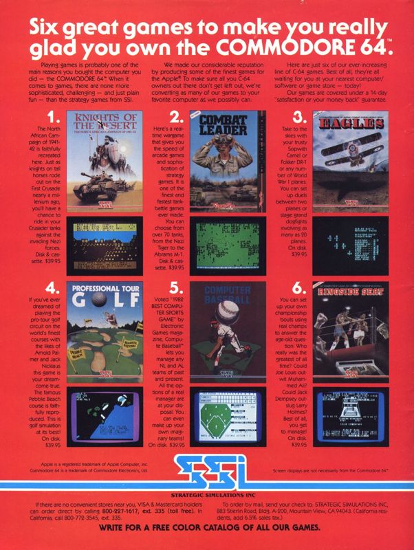 Knights of the Desert Magazine Advertisement (Magazine Advertisements): Computer Gaming World (US), Vol. 3 No. 6 (December 1983)