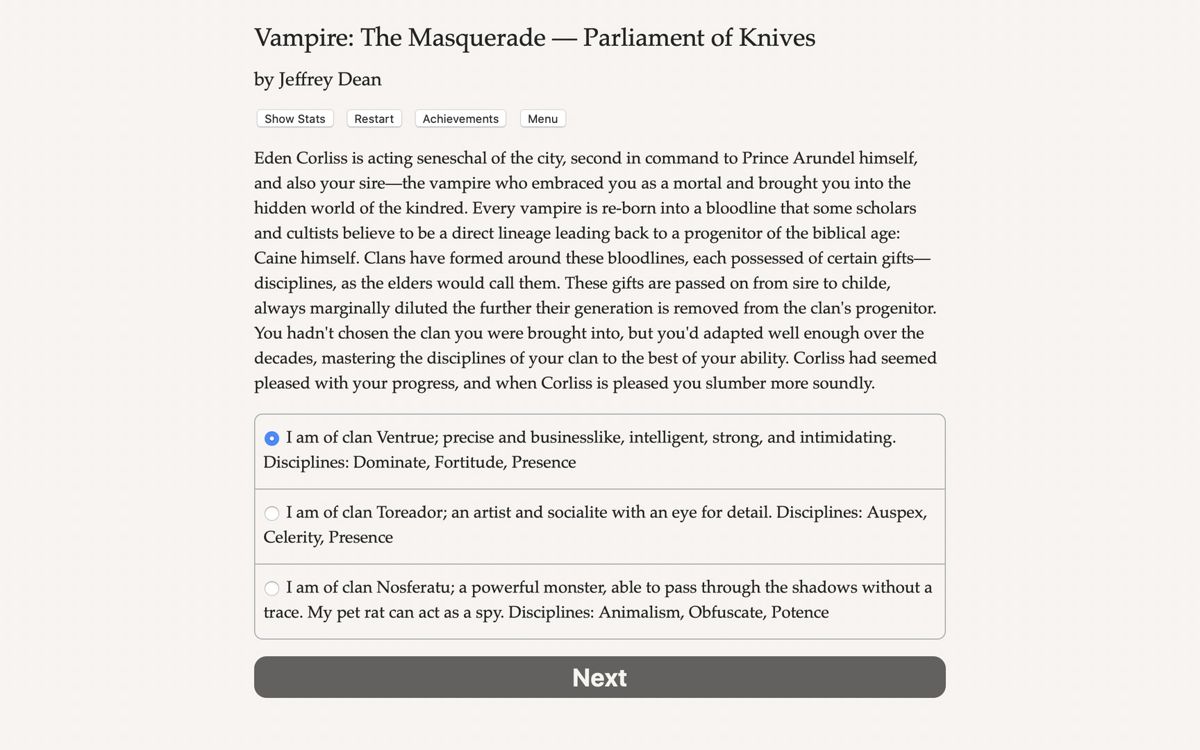 Vampire: The Masquerade - Parliament of Knives Screenshot (Steam)