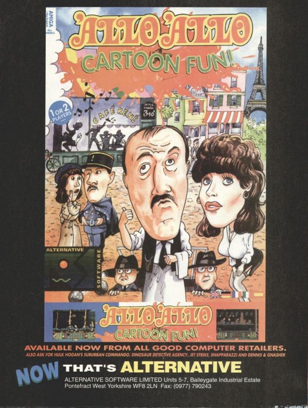 'Allo 'Allo! Cartoon Fun! Magazine Advertisement (Magazine Advertisements): Amiga Force (UK), Issue #14 (January 1994)