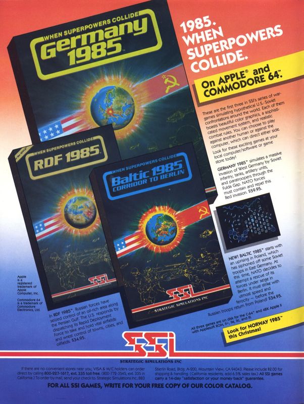 RDF 1985 Magazine Advertisement (Magazine Advertisements): Computer Gaming World (US), Vol. 4.4 (August 1984)