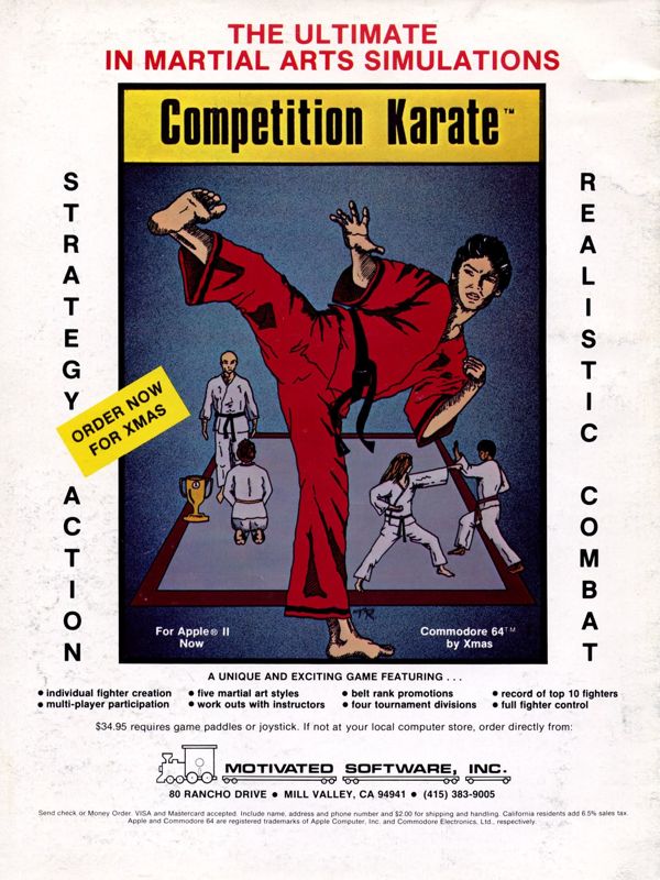 Competition Karate Magazine Advertisement (Magazine Advertisements): Computer Gaming World (US), Vol. 4.6 (December 1984)
