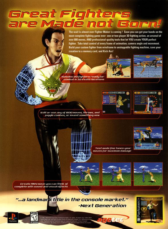 Fighter Maker Magazine Advertisement (Magazine Advertisements): Next Generation (U.S.) Issue #54 (June 1999)