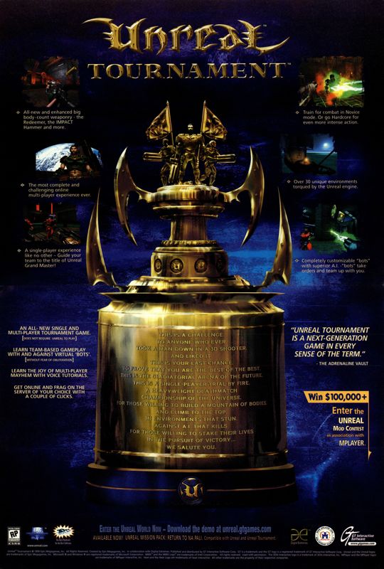 Unreal Tournament Magazine Advertisement (Magazine Advertisements): Next Generation (U.S.) Issue #54 (June 1999)