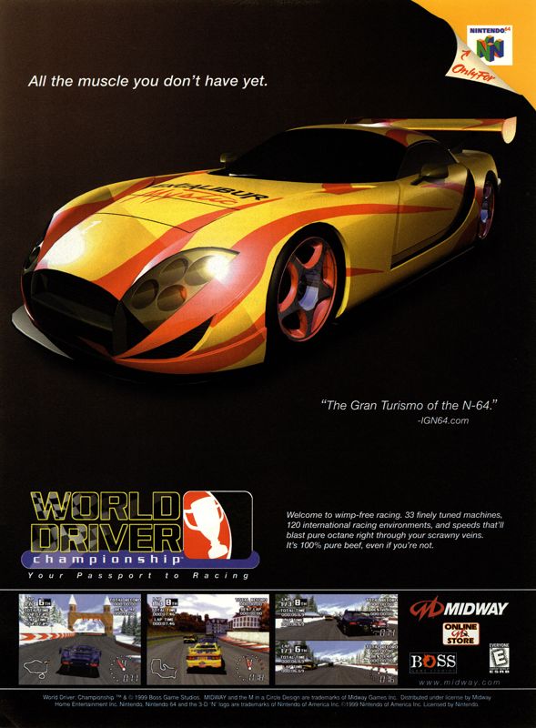 World Driver Championship Magazine Advertisement (Magazine Advertisements): Next Generation (U.S.) Issue #54 (June 1999)