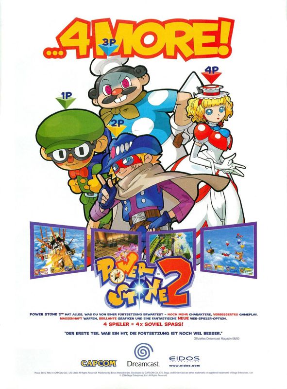 Power Stone 2 Magazine Advertisement (Magazine Advertisements): Video Games (Germany), Issue 12/2000 Part 2