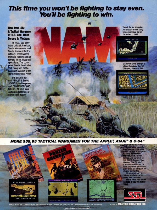 NAM Magazine Advertisement (Magazine Advertisements): Computer Gaming World (US), No. 26 (March 1986)