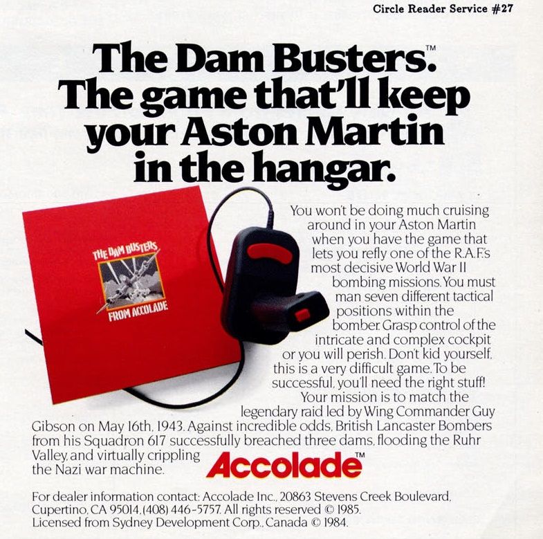 The Dam Busters Magazine Advertisement (Magazine Advertisements): Computer Gaming World (US), No. 26 (March 1986)