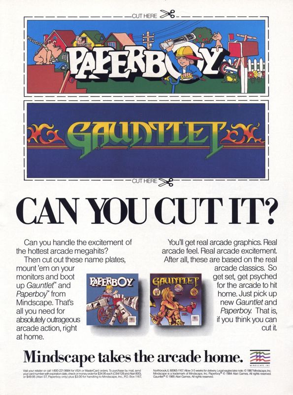 Paperboy Magazine Advertisement (Magazine Advertisements): Computer Gaming World (US), No. 40 (October 1987)