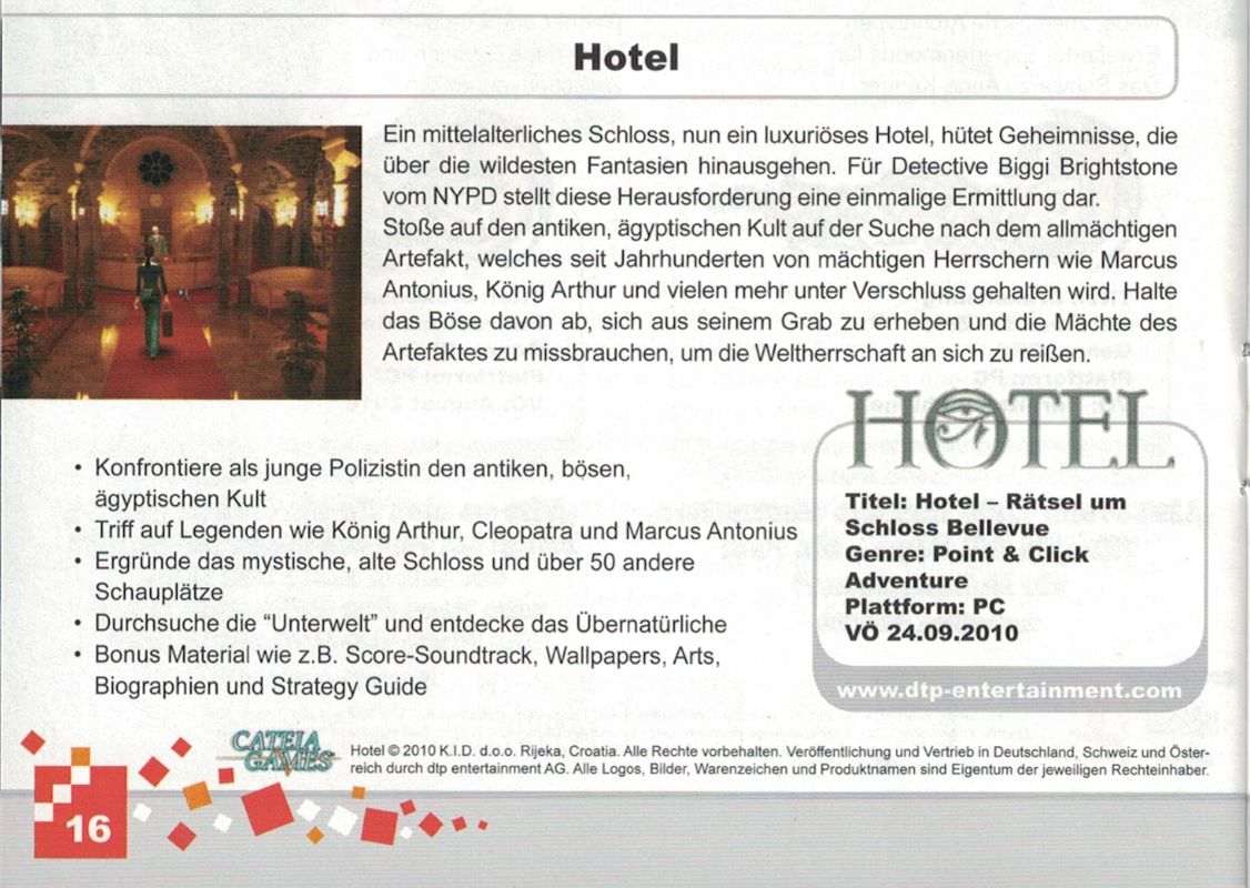 Hotel Catalogue (Catalogue Advertisements): dtp entertainment AG Catalog, 2010/2011