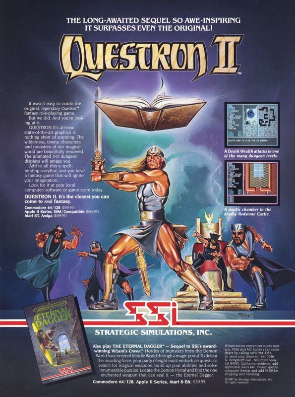 Questron II Magazine Advertisement (Magazine Advertisements): Computer Gaming World (US), Number 45 (March 1988)