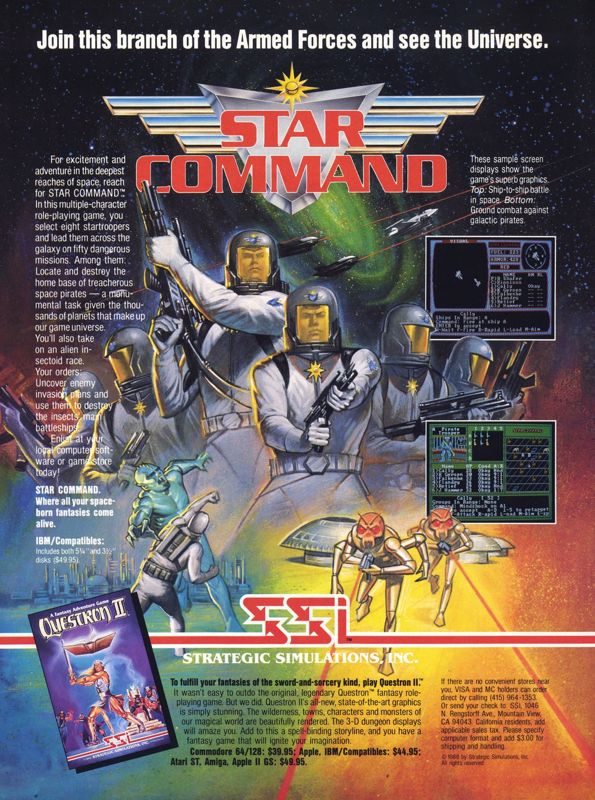 Star Command Magazine Advertisement (Magazine Advertisements): Computer Gaming World (United States), Number 47 (May 1988)