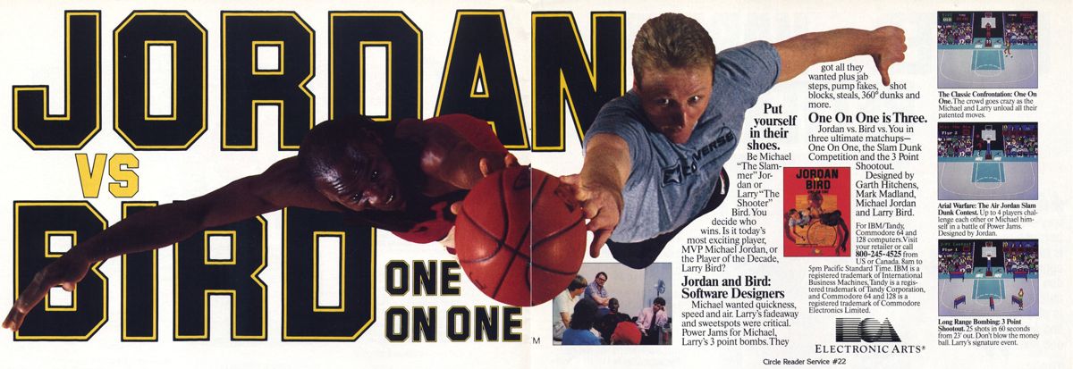 Jordan vs Bird: One on One Magazine Advertisement (Magazine Advertisements): Computer Gaming World (US), Number 53 (November 1988)