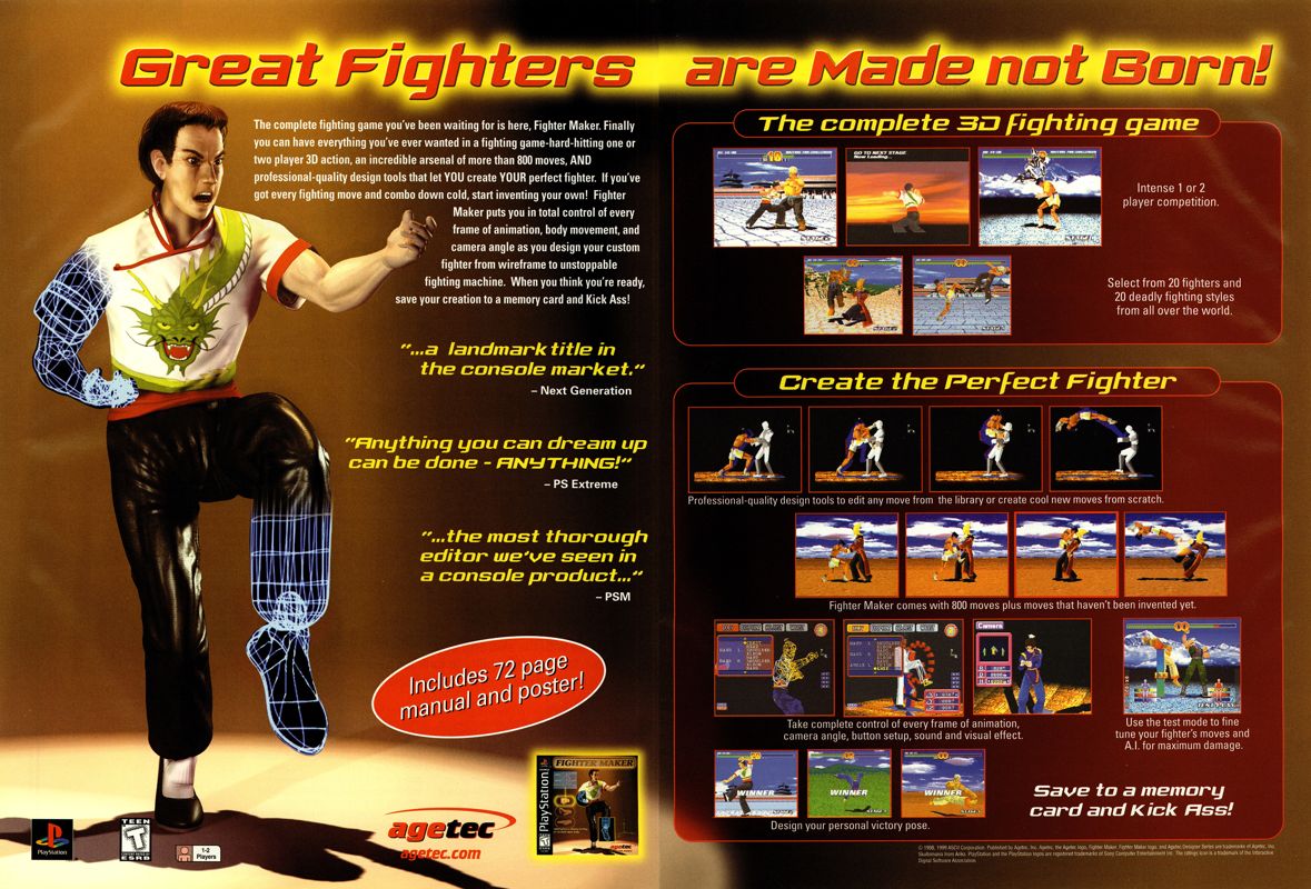 Fighter Maker Magazine Advertisement (Magazine Advertisements): Next Generation (U.S.) Issue #55 (July 1999)