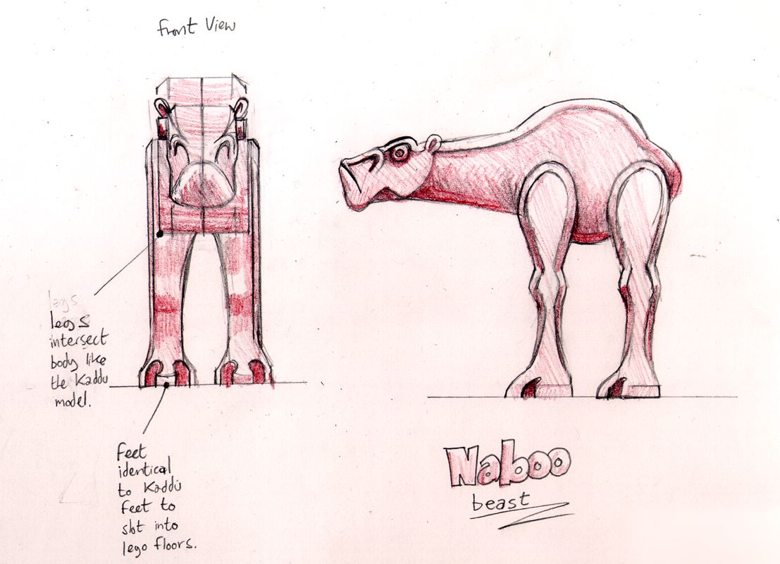 LEGO Star Wars: The Video Game Concept Art (LEGO Star Wars: The Video Game Eidos Assets disc): Naboo beast