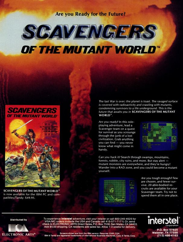 Scavengers of the Mutant World Magazine Advertisement (Magazine Advertisements): Computer Gaming World (US), Number 56 (February 1989)