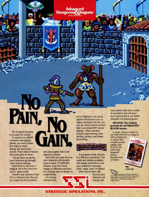 Hillsfar Magazine Advertisement (Magazine Advertisements): Computer Gaming World (US), Number 58 (April 1989)
