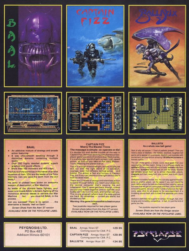 Baal Magazine Advertisement (Magazine Advertisements): Computer Gaming World (US), Number 59 (May 1989)