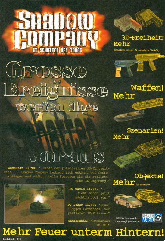Shadow Company: Left for Dead Magazine Advertisement (Magazine Advertisements): PC Joker (Germany), Issue 05/1999