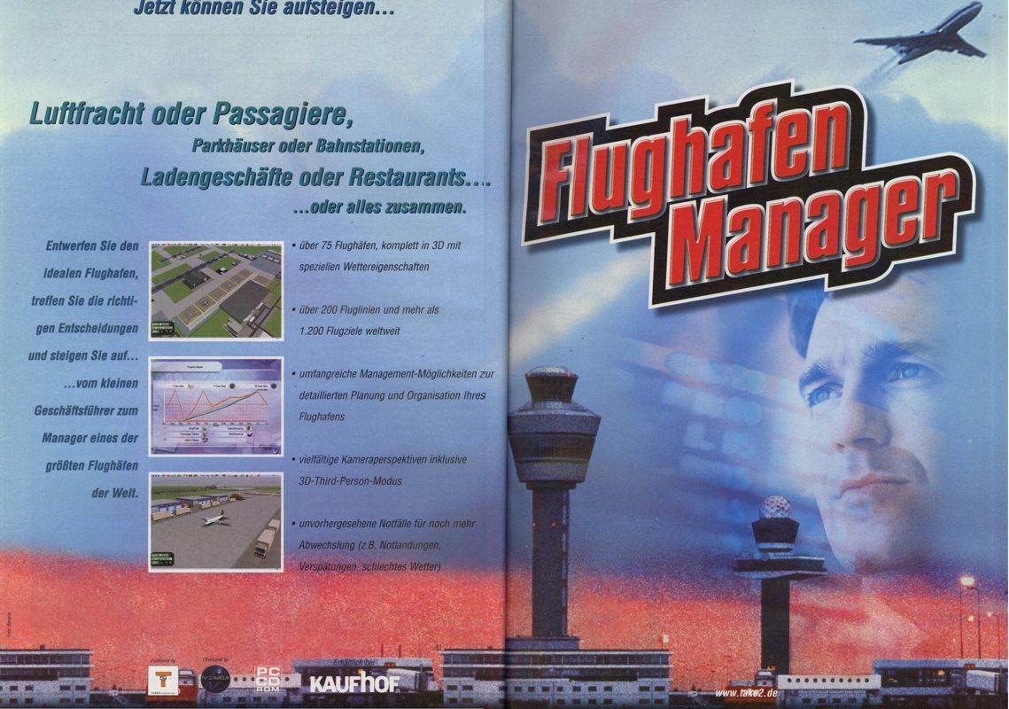 Airport Tycoon Magazine Advertisement (Magazine Advertisements): Power Play (Germany), Issue 03/2000