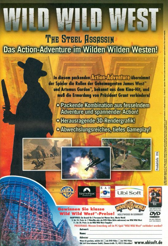 Wild Wild West: The Steel Assassin Magazine Advertisement (Magazine Advertisements): PC Joker (Germany), Issue 05/2000