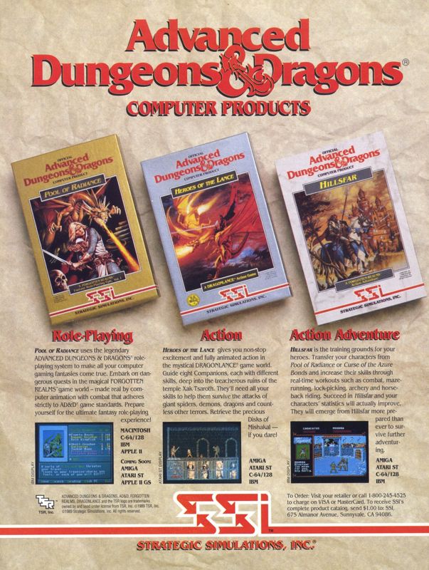 Pool of Radiance Magazine Advertisement (Magazine Advertisements): Computer Gaming World (US), Number 67 (January 1990)