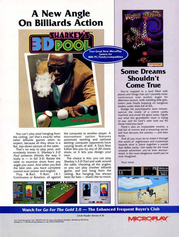 Weird Dreams Magazine Advertisement (Magazine Advertisements): Computer Gaming World (US), Number 75 (October 1990)