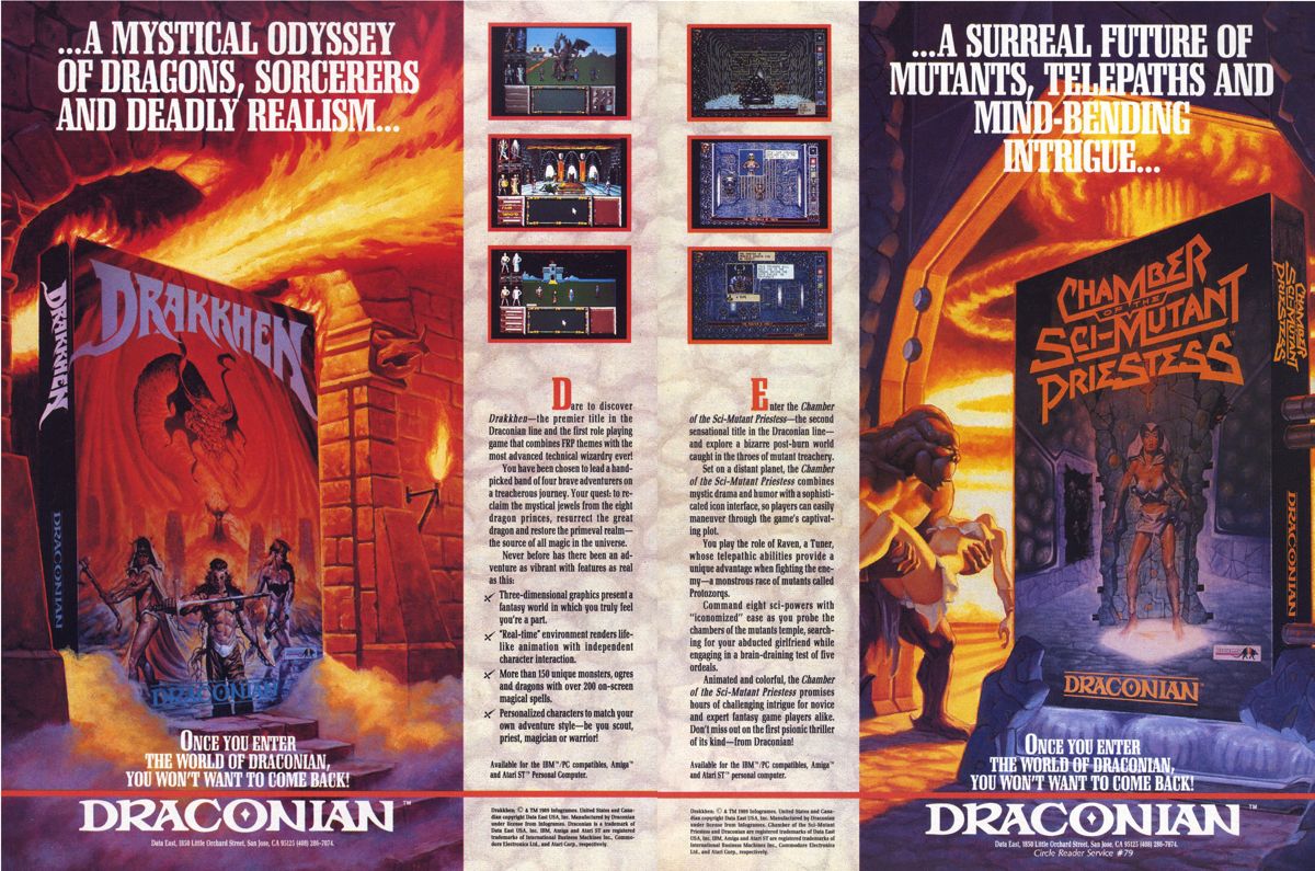Drakkhen Magazine Advertisement (Magazine Advertisements): Computer Gaming World (US), Number 71 (May 1990) Part 2