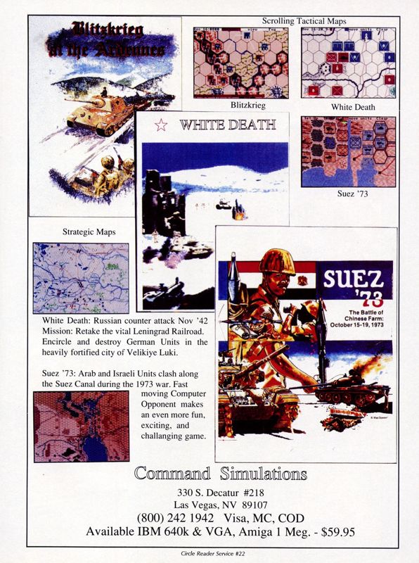 White Death Magazine Advertisement (Magazine Advertisements): Computer Gaming World (US), Number 76 (November 1990)