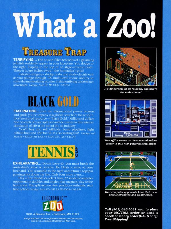 Tennis Cup Magazine Advertisement (Magazine Advertisements): Computer Gaming World (US), Number 76 (November 1990)