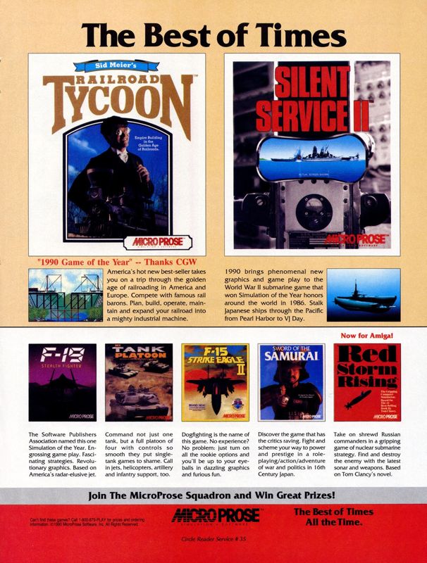F-15 Strike Eagle II Magazine Advertisement (Magazine Advertisements): Computer Gaming World (US), Number 75 (October 1990)