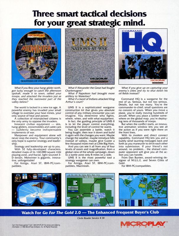 Midwinter Magazine Advertisement (Magazine Advertisements): Computer Gaming World (US), Number 75 (October 1990)
