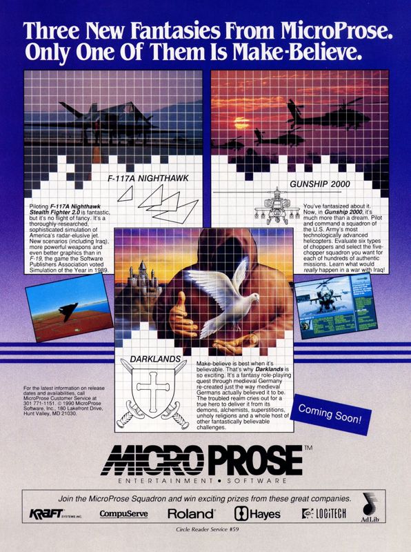Darklands Magazine Advertisement (Magazine Advertisements): Computer Gaming World (US), Number 78 (January 1991)