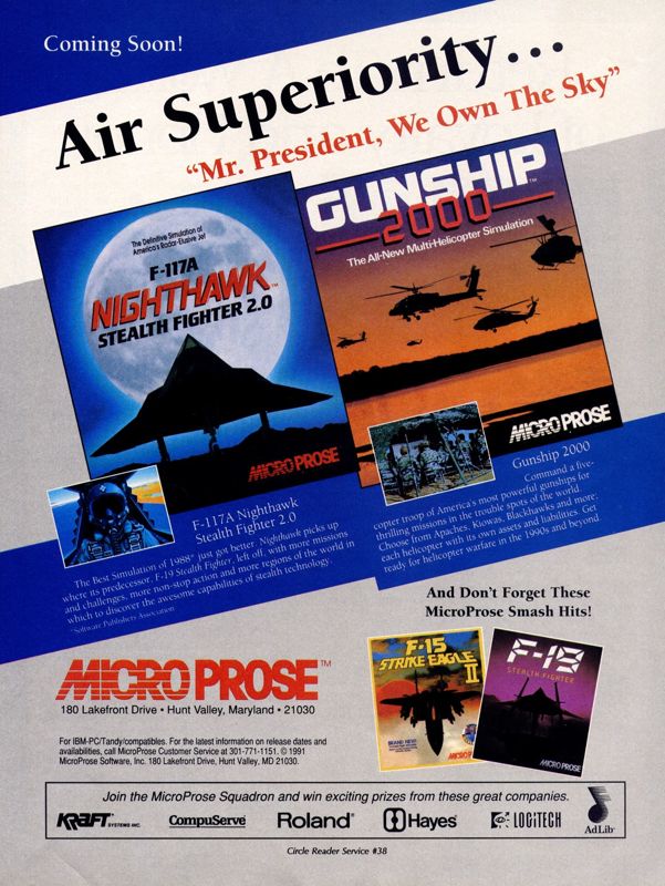 Gunship 2000 Magazine Advertisement (Magazine Advertisements): Computer Gaming World (US), Number 81 (April 1991)