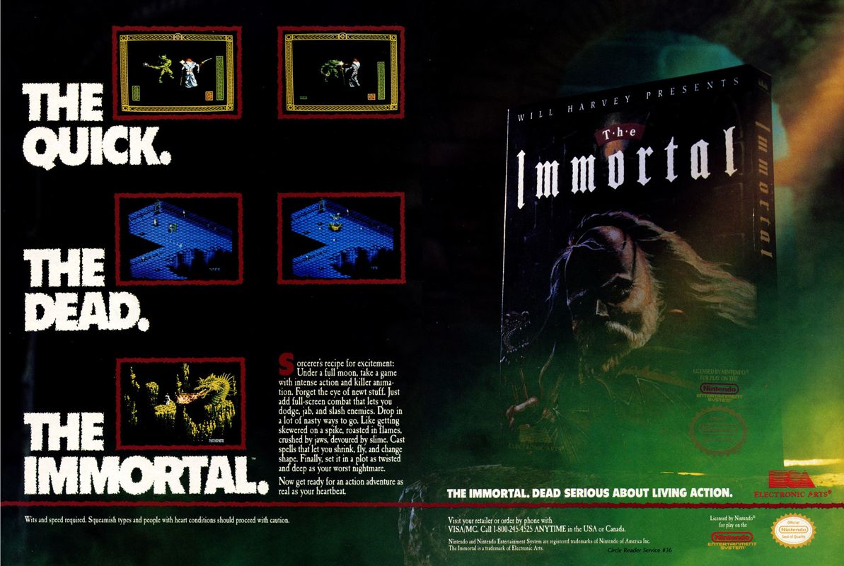 The Immortal Magazine Advertisement (Magazine Advertisements): Computer Gaming World (US), Number 79 (February 1991)