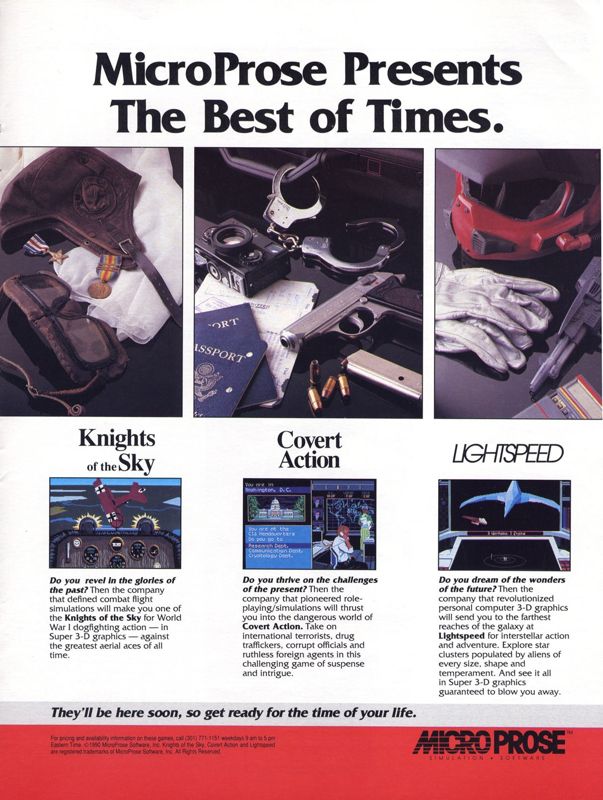 Sid Meier's Covert Action Magazine Advertisement (Magazine Advertisements): Computer Gaming World (US), Number 73 (July/August 1990)