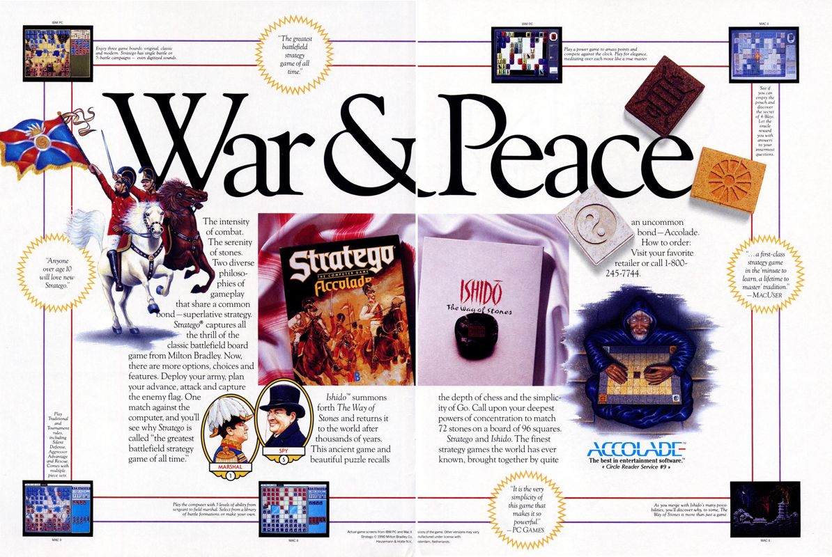 Stratego Magazine Advertisement (Magazine Advertisements): Computer Gaming World (US), Number 76 (November 1990)