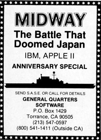 Midway: The Battle that Doomed Japan Magazine Advertisement (Magazine Advertisements): Computer Gaming World (US), Number 76 (November 1990)