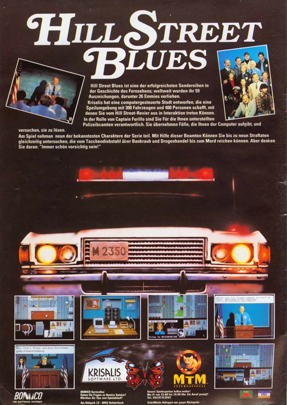 Hill Street Blues Magazine Advertisement (Magazine Advertisements): Play Time (Germany), Issue 05/1991