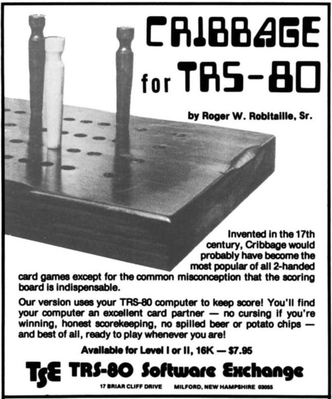 Cribbage Magazine Advertisement (Magazine Advertisements): SoftSide Magazine (March 1979), page 34